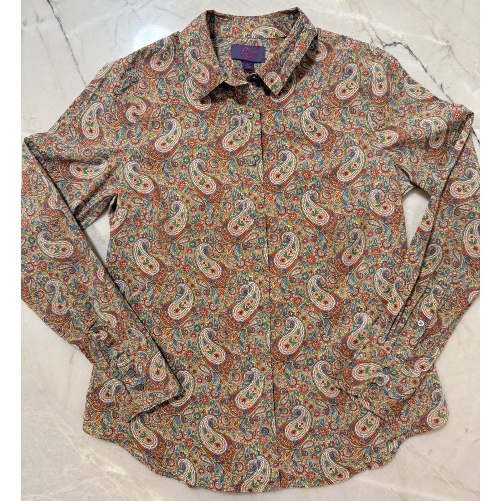 J.Crew Liberty London Paisley Button Down Shirt Feminine Preppy Womens Sz 6 #154